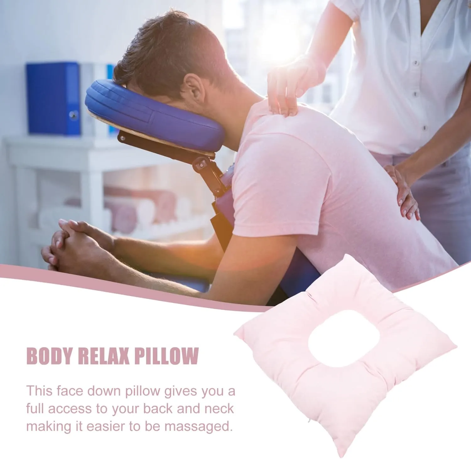iplusmile Face Down Pillow Donut Pillow for SPA Salon Reusable Cotton Face Support Donut Cushion Pillow Hollow Face Pillow Washable for SPA Beauty Salon Head Support(Pink)