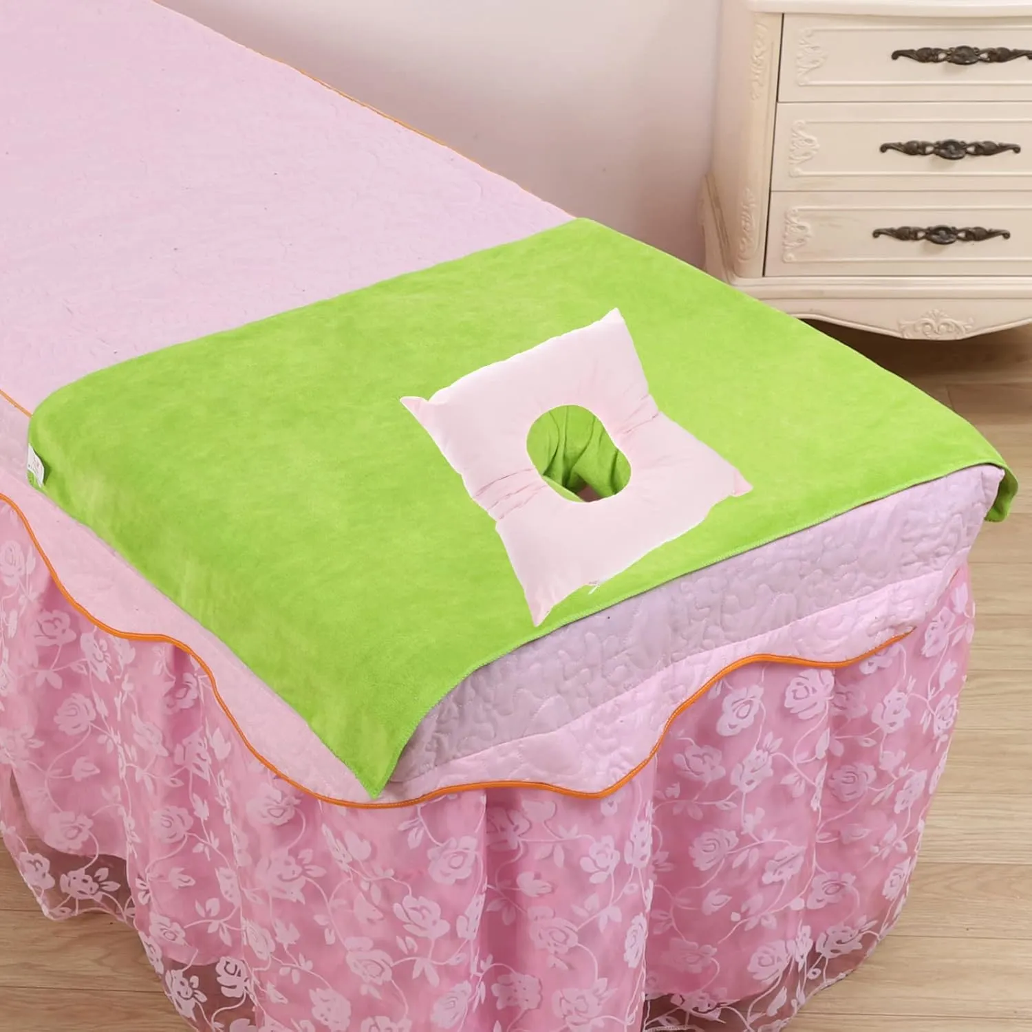 iplusmile Face Down Pillow Donut Pillow for SPA Salon Reusable Cotton Face Support Donut Cushion Pillow Hollow Face Pillow Washable for SPA Beauty Salon Head Support(Pink)