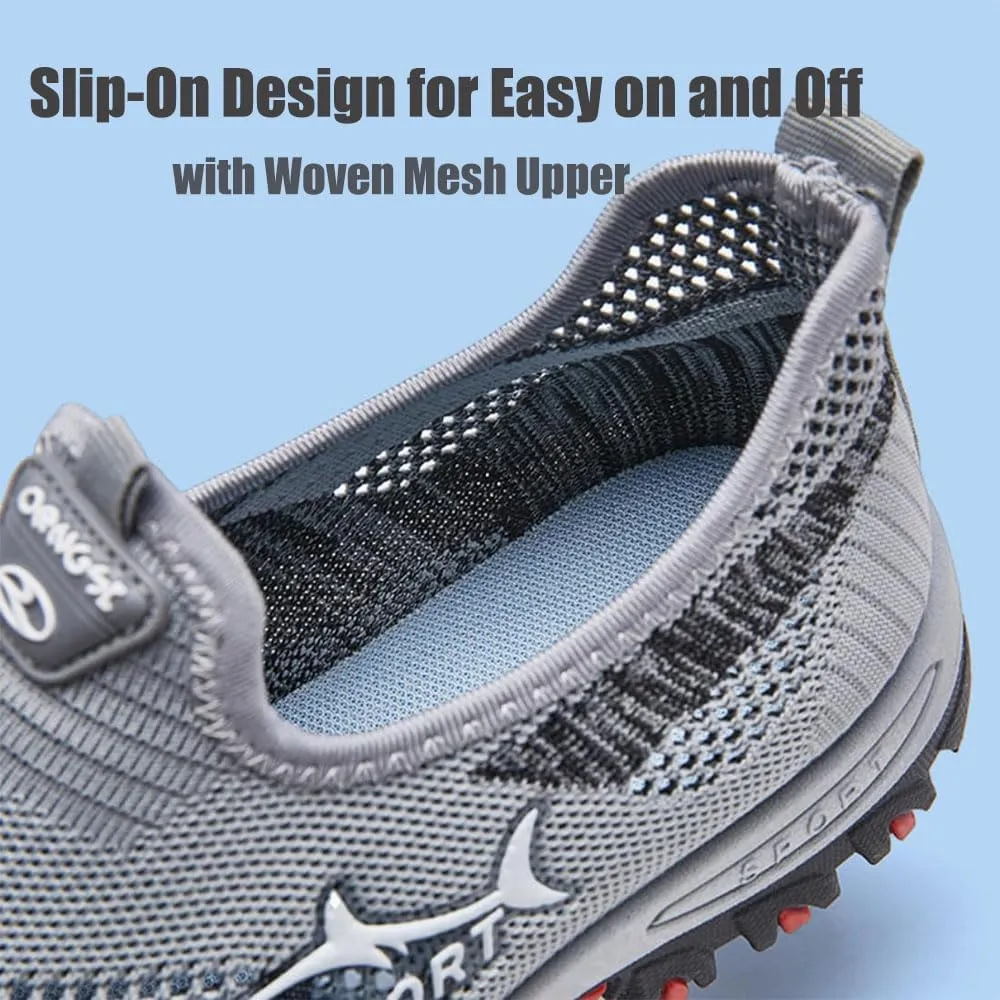 Jarv Cooling Comfort Sneaker, Men's Breathable Mesh Slip-Ons with Anti-Slip Traction, Soft Bottom for Walking Casual Wear