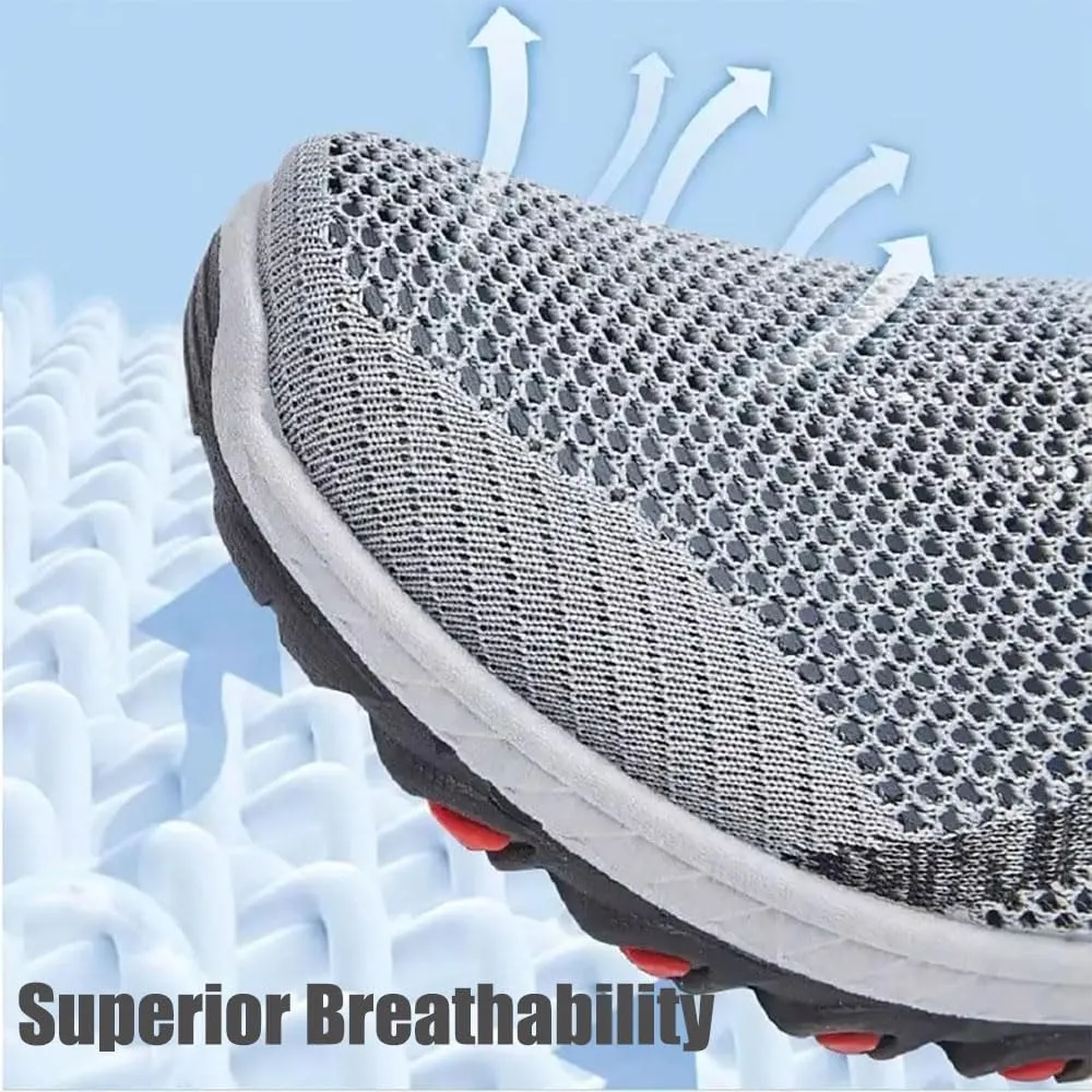 Jarv Cooling Comfort Sneaker, Men's Breathable Mesh Slip-Ons with Anti-Slip Traction, Soft Bottom for Walking Casual Wear