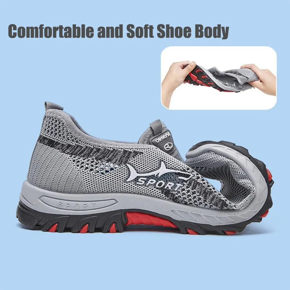 Jarv Cooling Comfort Sneaker, Men's Breathable Mesh Slip-Ons with Anti-Slip Traction, Soft Bottom for Walking Casual Wear