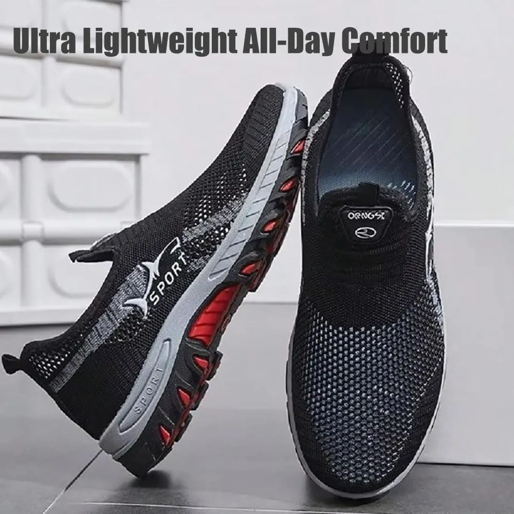Jarv Cooling Comfort Sneaker, Men's Breathable Mesh Slip-Ons with Anti-Slip Traction, Soft Bottom for Walking Casual Wear