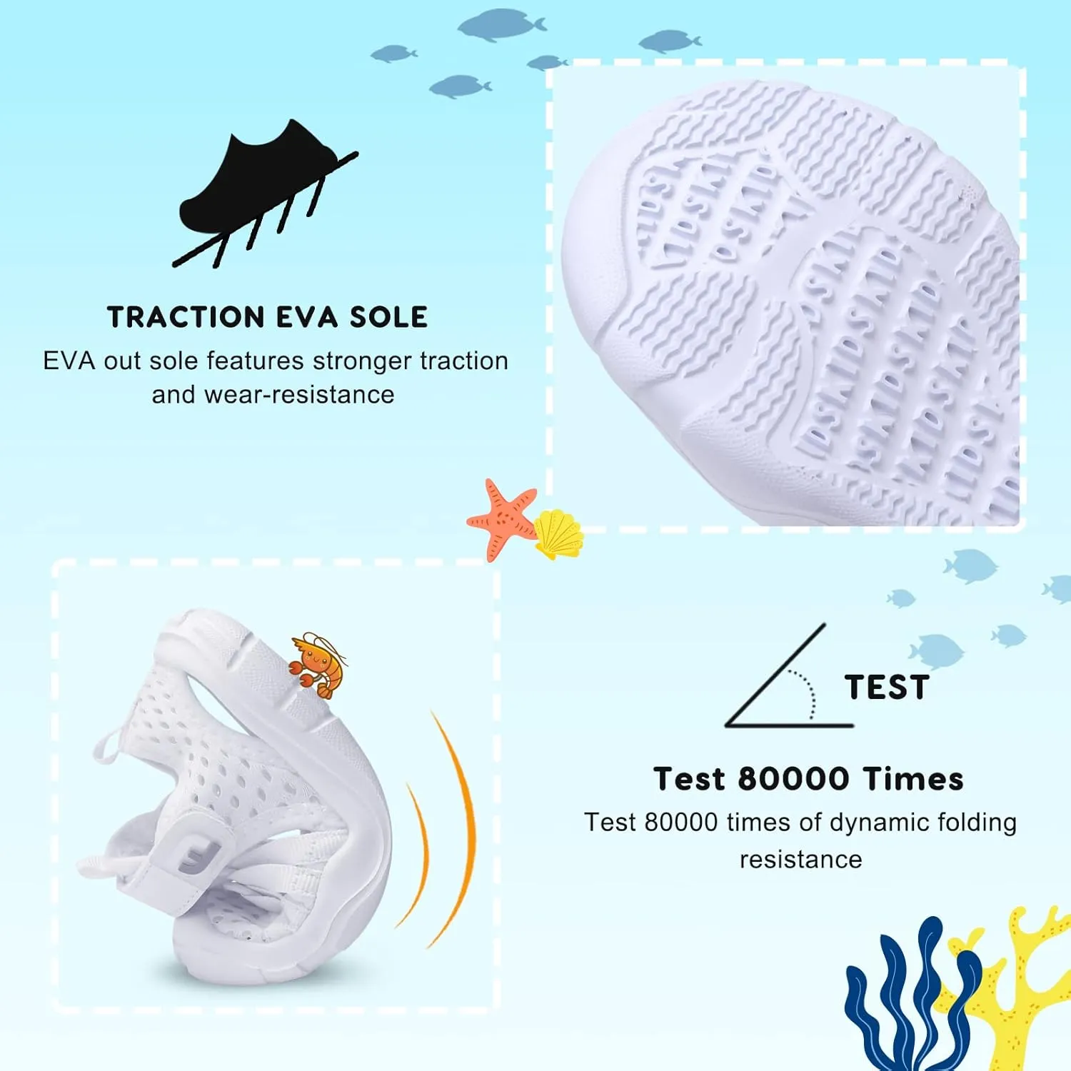 JOINFREE Toddler Boys Girls Water Shoes Breathable Qucik Dry Sport Beach Sandals Lightweight Barefoot Flexible