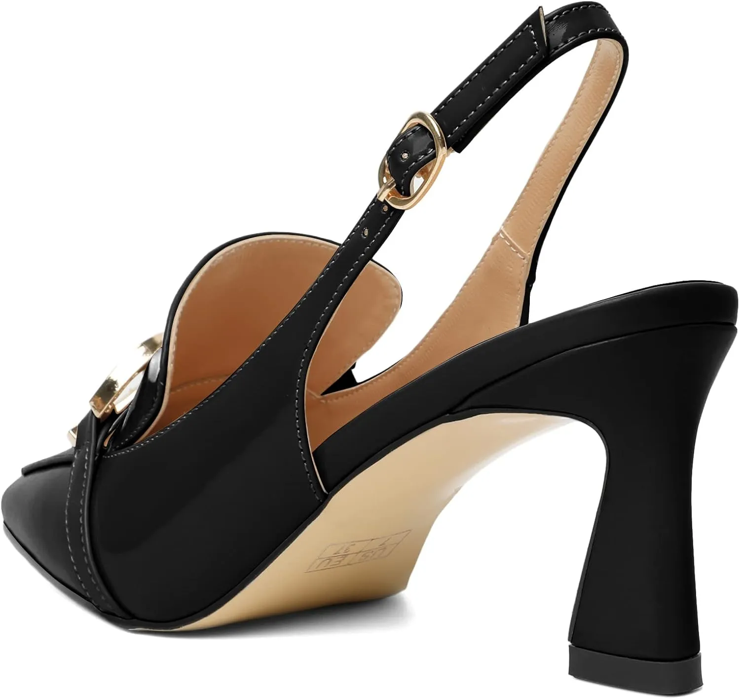 Joseywade Women Slingback Low Kitten Heels Loafer Pumps 2.5 Inch Heeled Sandals Closed Toe Dress Shoes