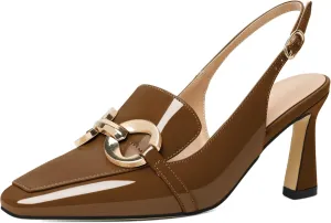 Joseywade Women Slingback Low Kitten Heels Loafer Pumps 2.5 Inch Heeled Sandals Closed Toe Dress Shoes