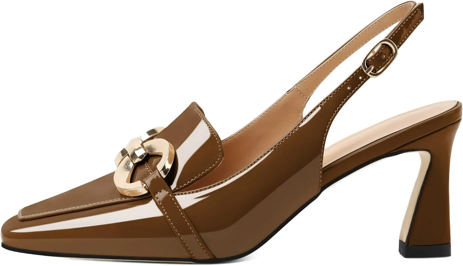 Joseywade Women Slingback Low Kitten Heels Loafer Pumps 2.5 Inch Heeled Sandals Closed Toe Dress Shoes
