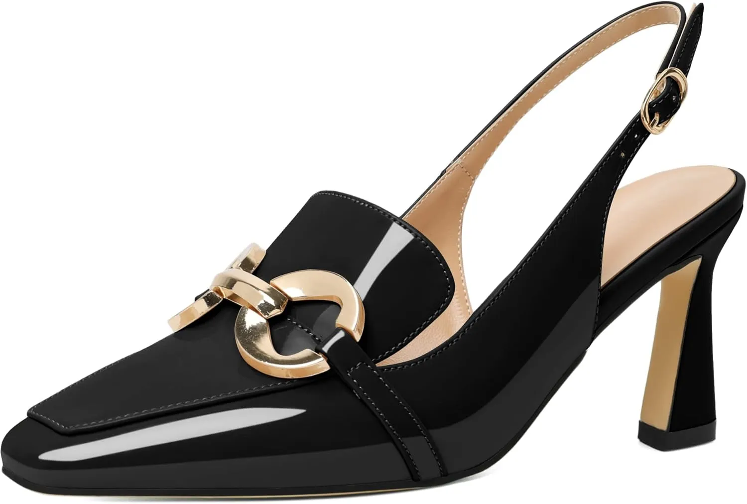 Joseywade Women Slingback Low Kitten Heels Loafer Pumps 2.5 Inch Heeled Sandals Closed Toe Dress Shoes