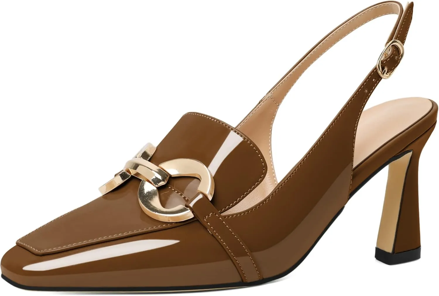 Joseywade Women Slingback Low Kitten Heels Loafer Pumps 2.5 Inch Heeled Sandals Closed Toe Dress Shoes