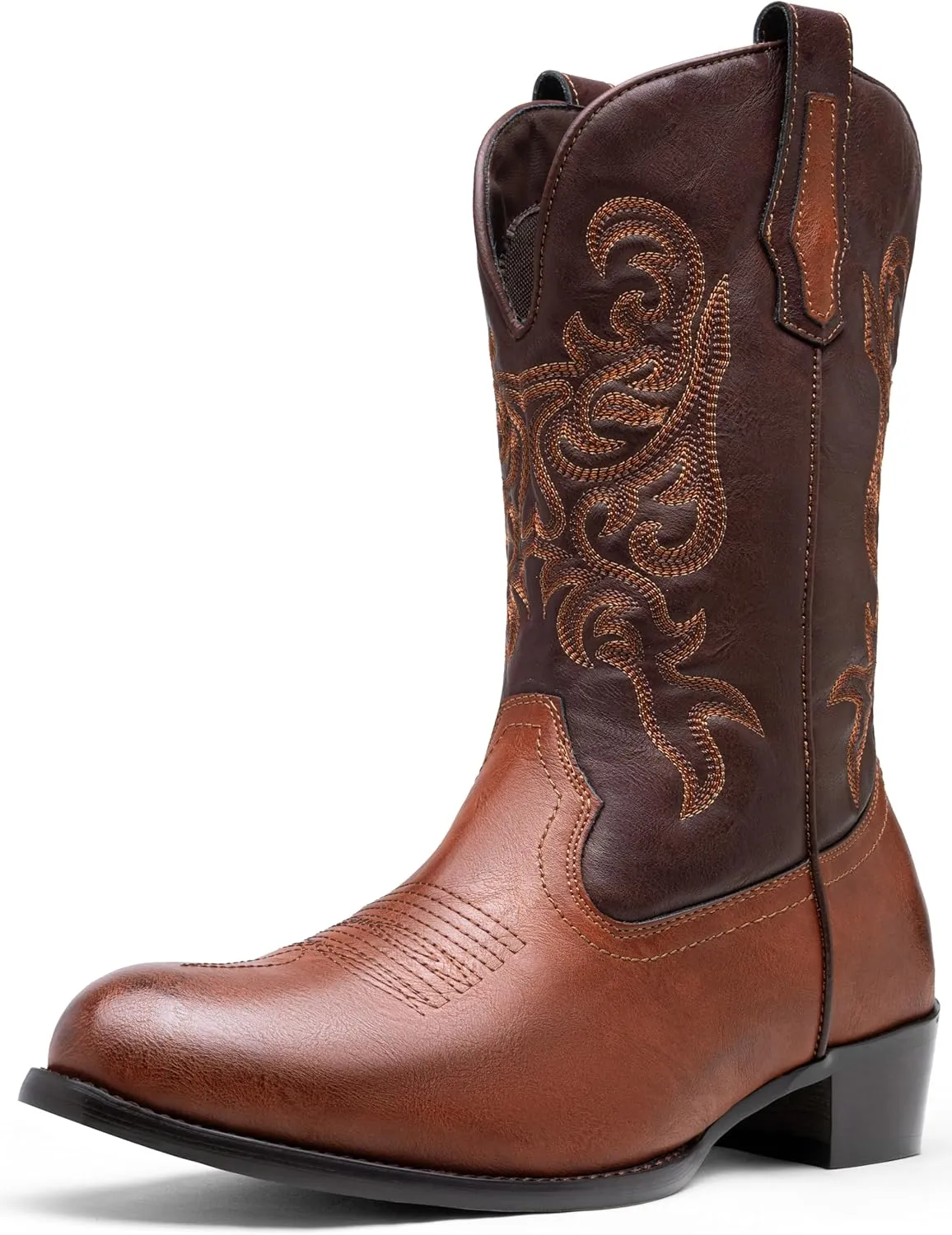 Jousen Cowboy Boots For Men Classic Western Embroidered Boot Retro Short Botas