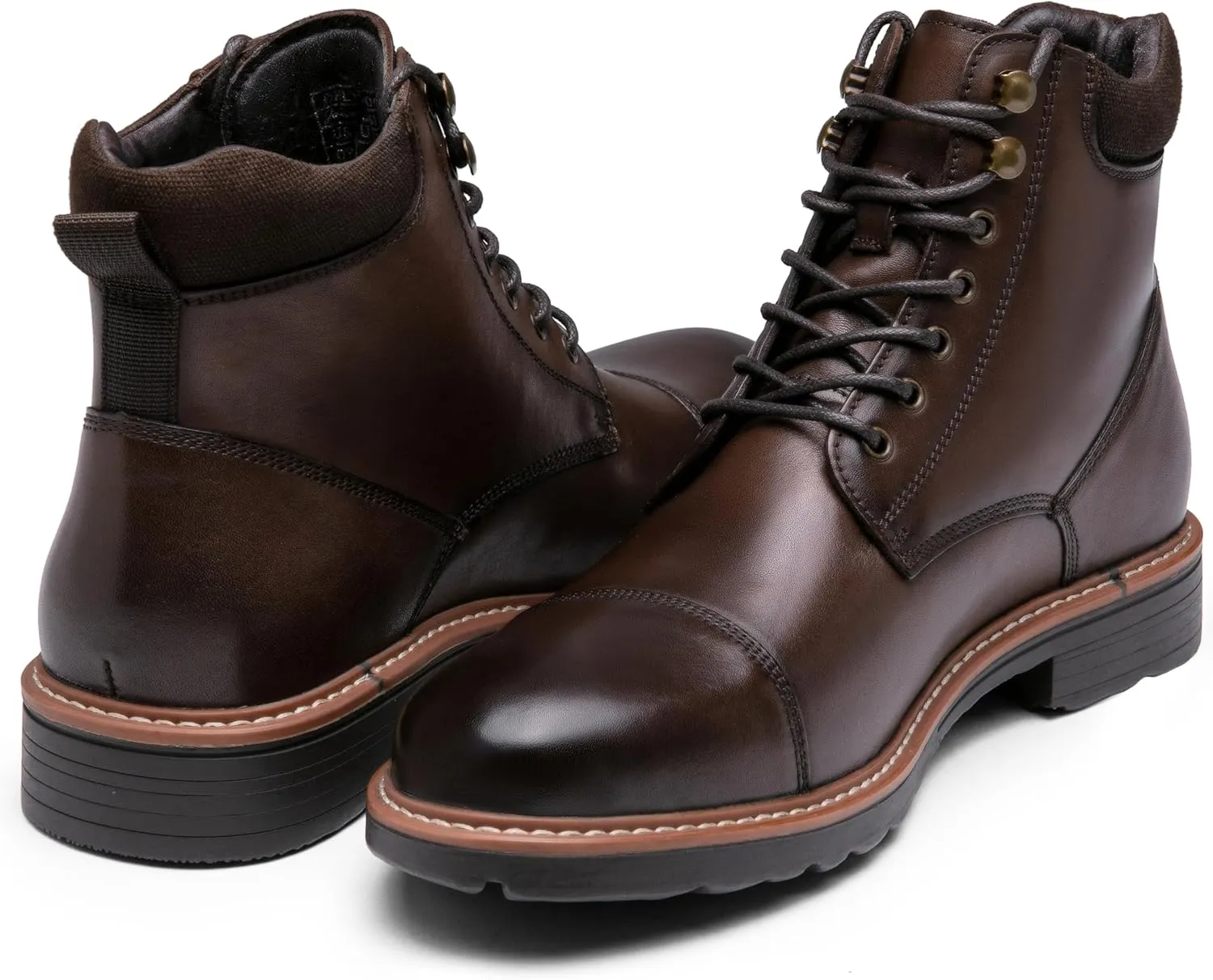 Jousen Mens Chukka Boots Leather Dress Boots for Men Retro Ankle Boots Mens High Top Boots