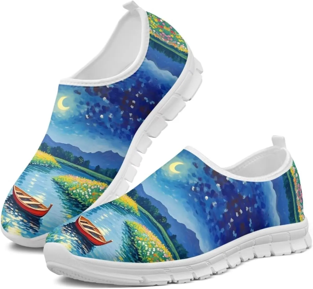 JoyLamoria Boho Elephant Walking Shoes Art Travel Travel Clog Slip on Causal Loafer Fashion Sneakers for Men Women