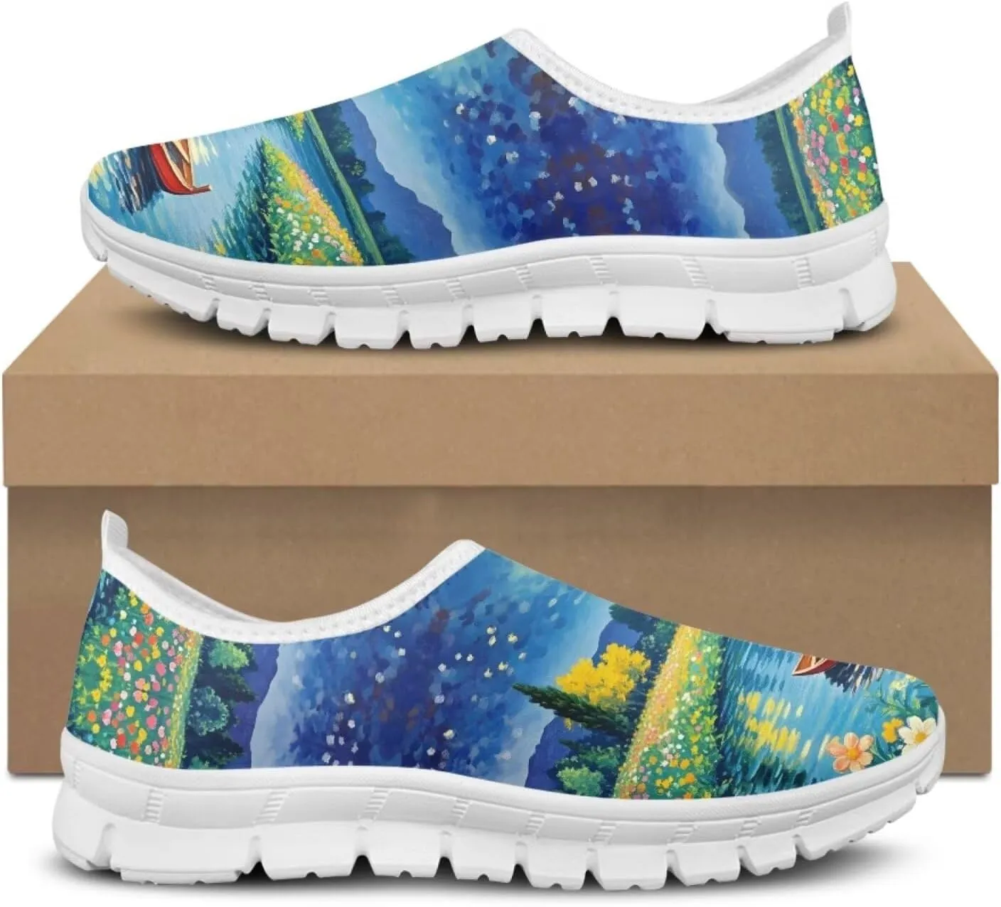 JoyLamoria Boho Elephant Walking Shoes Art Travel Travel Clog Slip on Causal Loafer Fashion Sneakers for Men Women