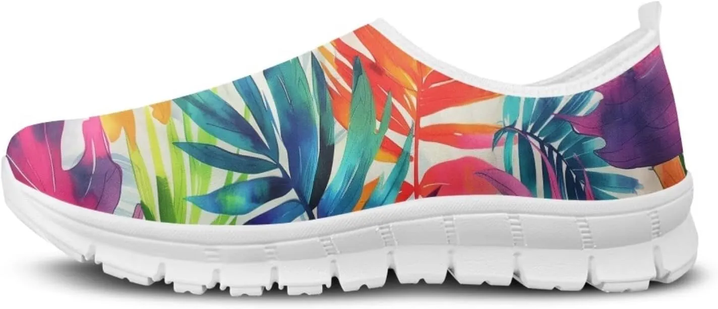 JoyLamoria Bright Blossom Walking Shoes Travel Clog Slip on Causal Loafer with Floral Print Fashion Sneakers for Men Women