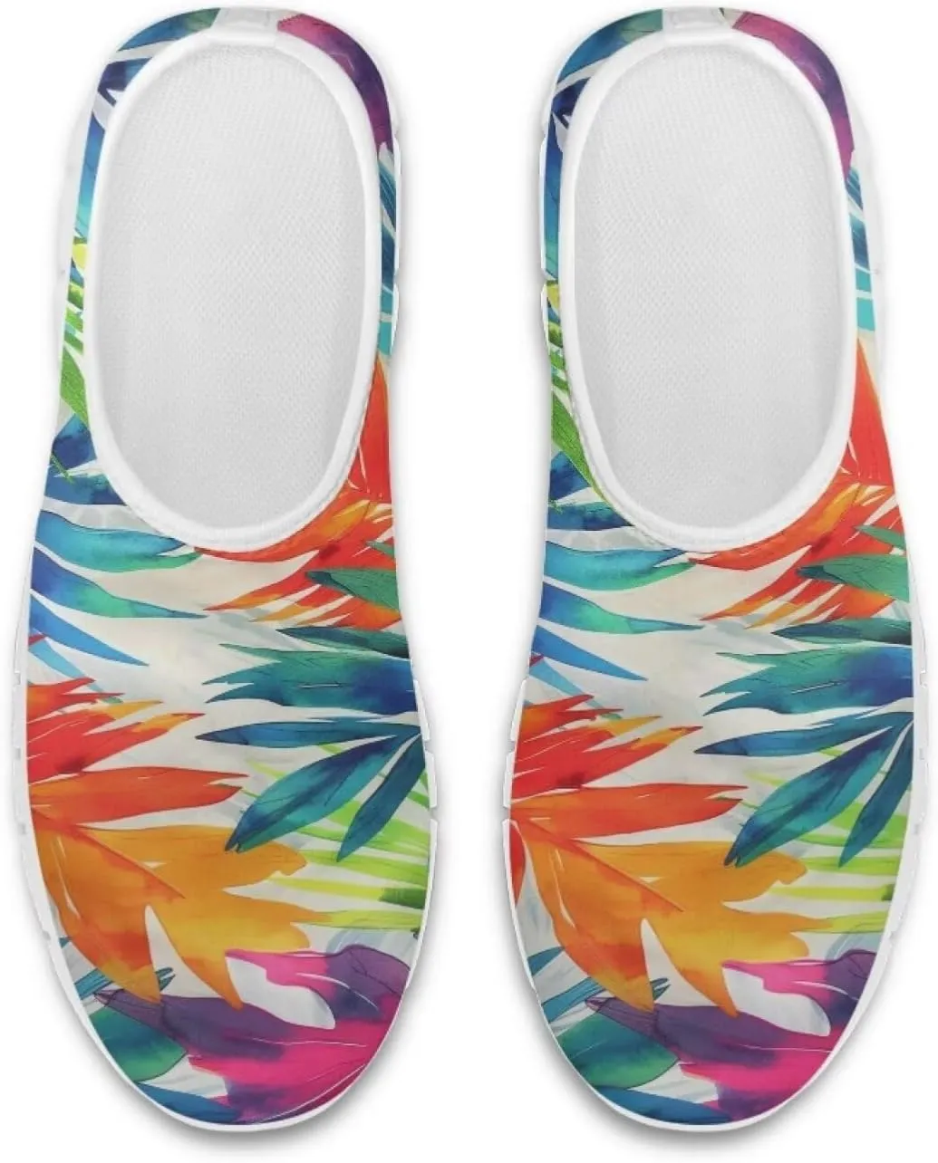 JoyLamoria Bright Blossom Walking Shoes Travel Clog Slip on Causal Loafer with Floral Print Fashion Sneakers for Men Women