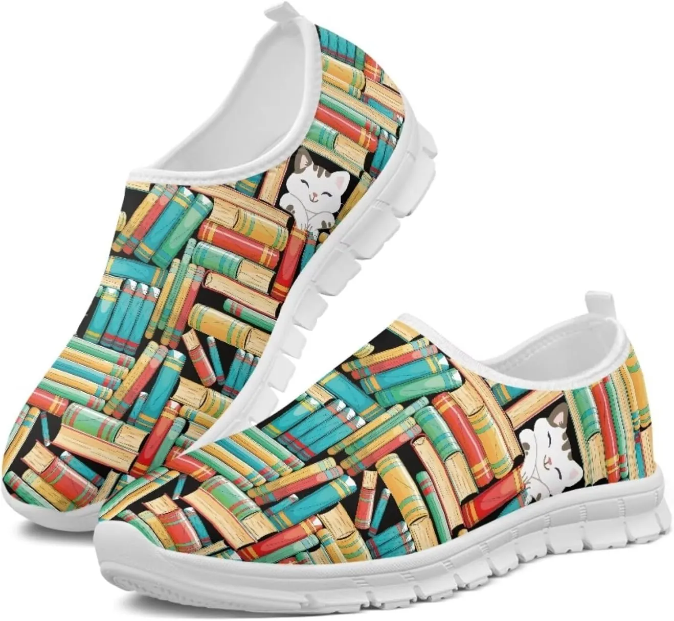 JoyLamoria Bright Blossom Walking Shoes Travel Clog Slip on Causal Loafer with Floral Print Fashion Sneakers for Men Women