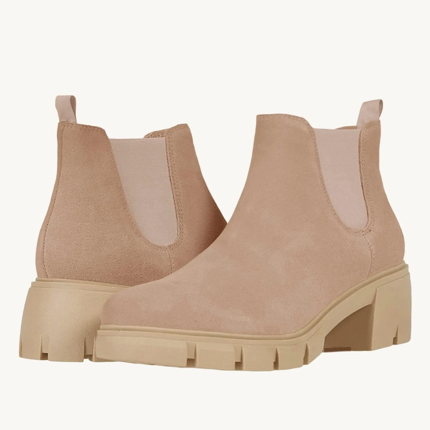 Juliet Holy Boys Girls Ankle Boots Platform Chunky Block Heel Slip On Lug Sole Chelsea Booties for Toddler Little Big Kid