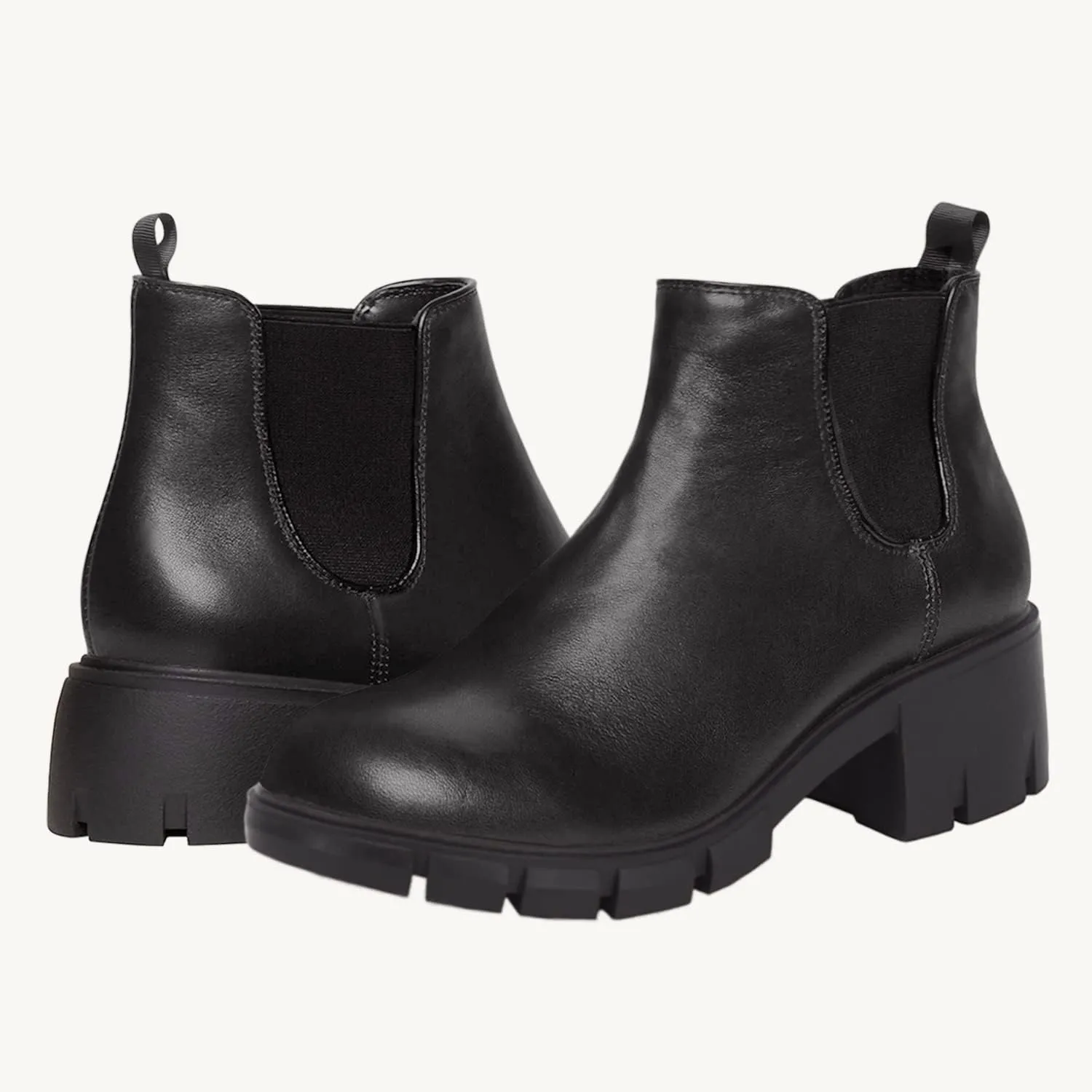 Juliet Holy Boys Girls Ankle Boots Platform Chunky Block Heel Slip On Lug Sole Chelsea Booties for Toddler Little Big Kid