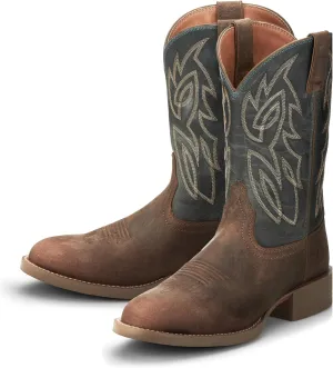 Justin Rendon 11" Western Boot - Men's Round Toe, Cowhide, Removable Orthotic Insole, Slip-Resistant Rubber Outsole