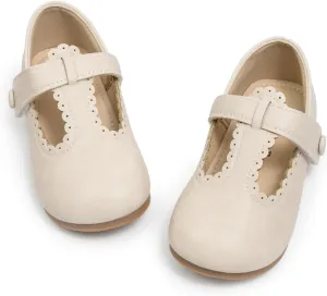 Kannior Toddler Little Girl Mary Jane Dress Shoes Wedding Baptism Princess Ballet Flats Easter Party School Bowknot Loafer Shoe