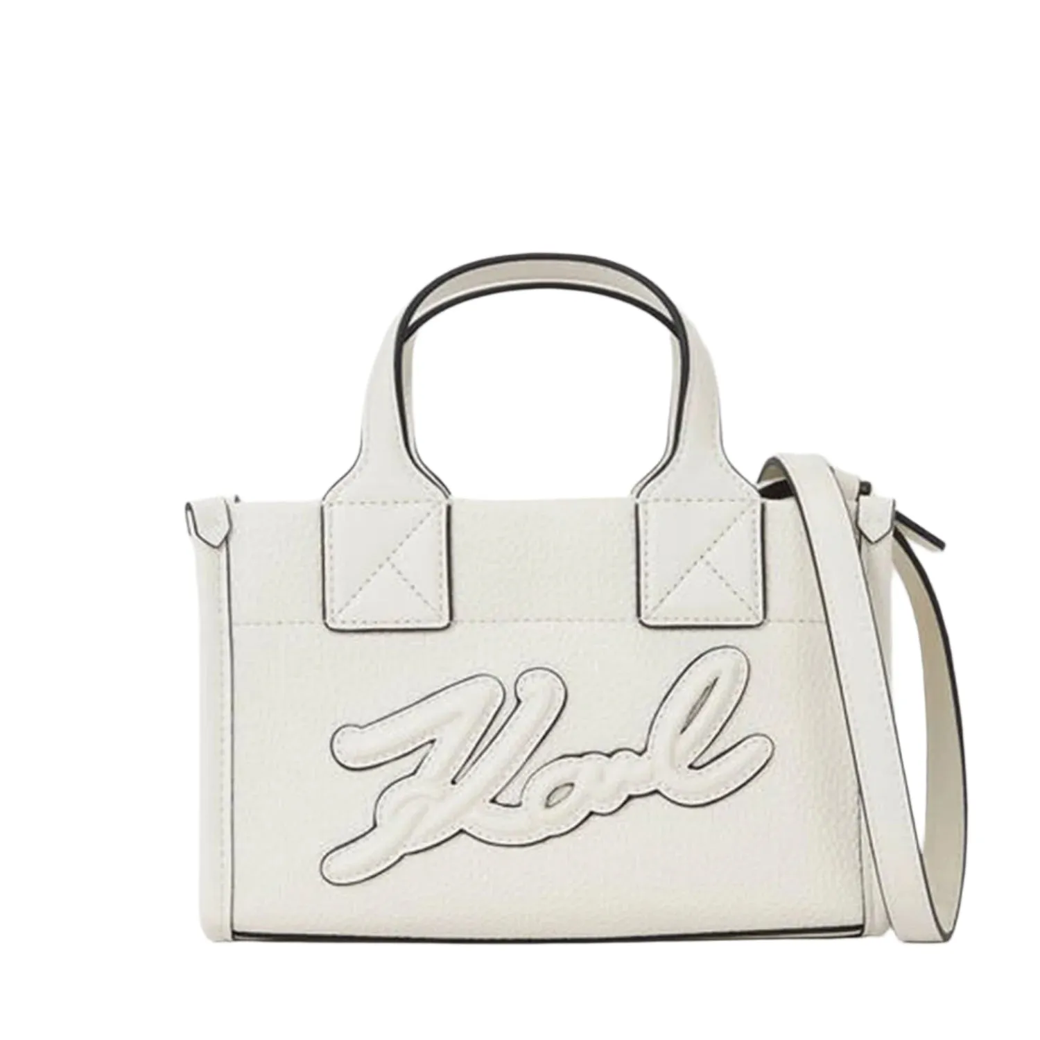 KARL LAGERFELD SKUARE GRAINY WHITE BAG
