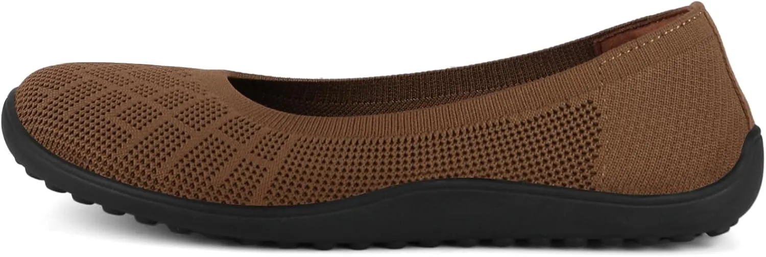 KBZone Women‘s Flat Shoes Round Toe Knit Ballet Flat Comfort Dressy Flat Walking Shoes