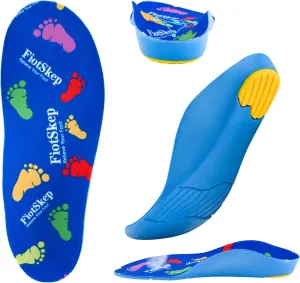 Kids Arch Support Orthotics Over-Pronation Plantar Fasciitis Flat Feet PU Foam Inserts Relieve Foot Back Hip Leg and Knee Pain, Gel Cushion for Heel Pain