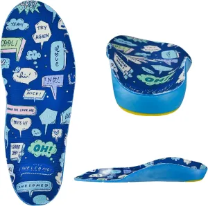 Kids Insoles for Over-Pronation Soft PU Foam Orthotics Relieve Plantar Fasciitis Flat Foot Child Inserts Gel Heel Cushion (Multicolor, 3-7M Toddler)