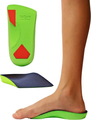 KidSole 3/4 Length Neon Shield Arch Support Insole for kids with foot pronation, flat feet, or any other undiagnosed arch support issues (Toddler Size US 10-13)