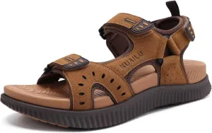 KuaiLu Mens Hiking Sandals With Arch Support Sport Recovery Athletic Walking Sandals For Man Outdoor Summer Casual Thick Cushion Beach Water Fisherman Sandal Size 7-15