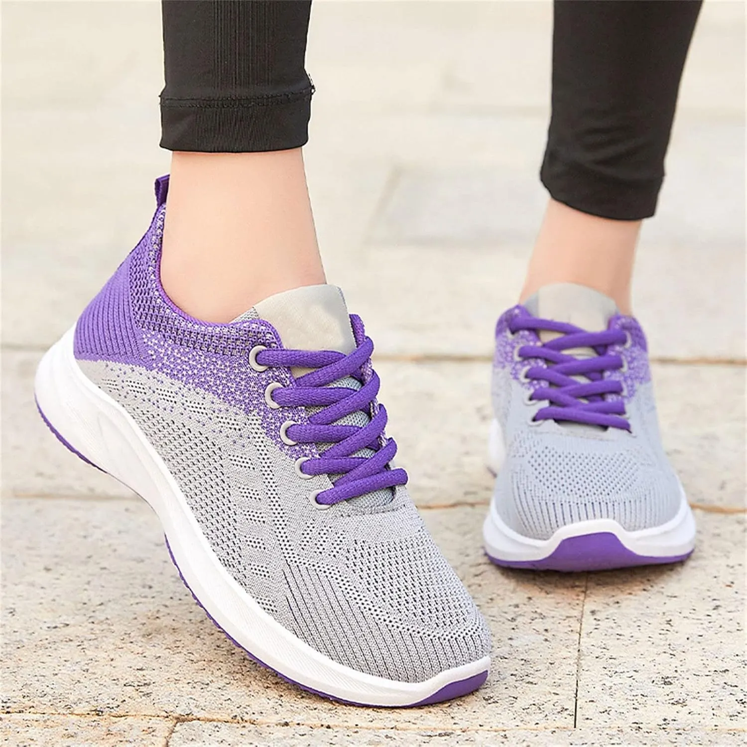 Kubbon Womens Sneakers Casual Walking Athletic Non Slip Sneakers Lightweight Fashion Sport Sneakers Light-Weight Mesh Athletic Style for Bowlers