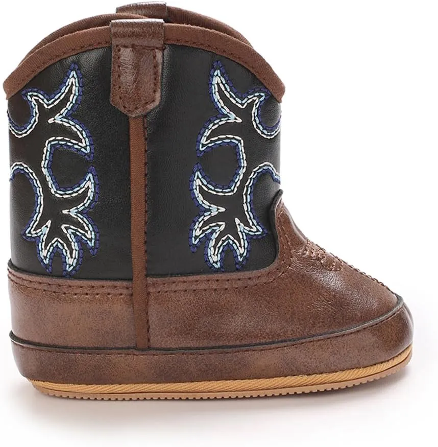 Kuner Baby Cowboy Boots Western Boots Toddler Cowboy Bootie Soft Sole Non-Slip Crib Shoes for Infant Boys Girls0-18 Months