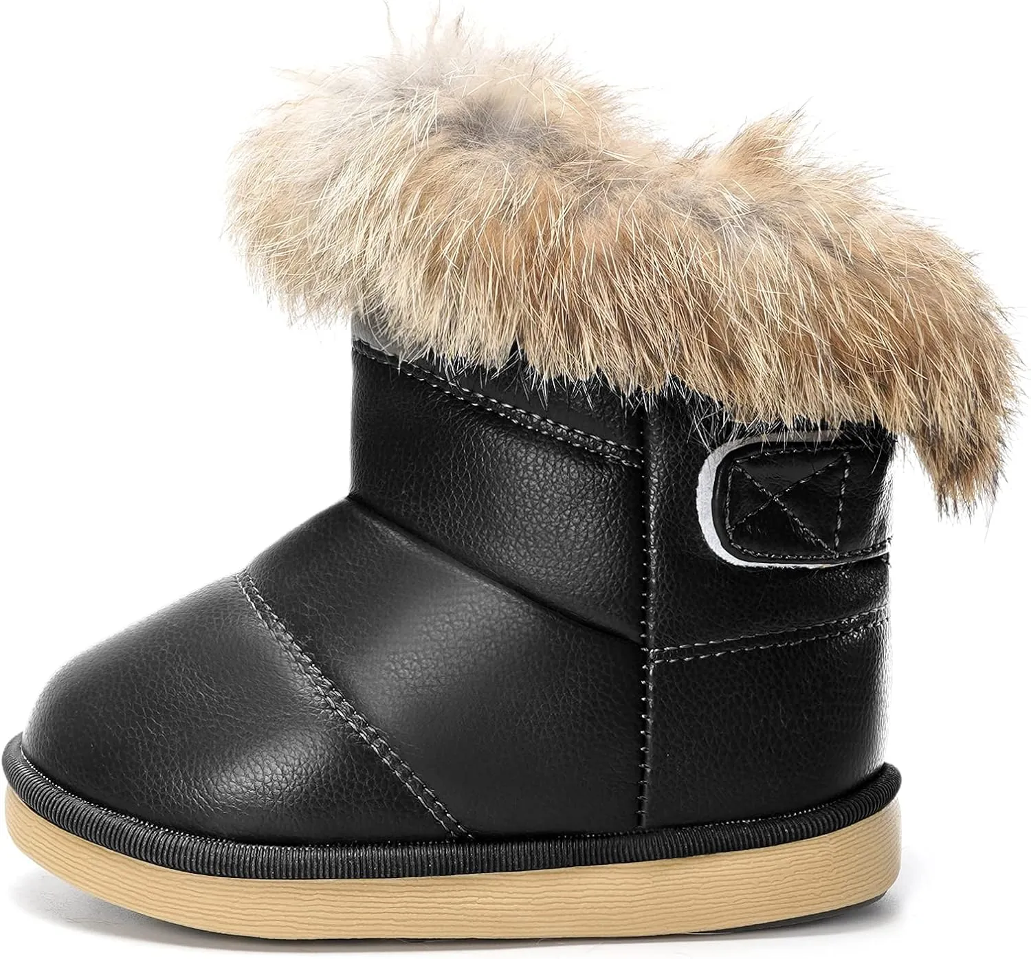 KVbabby Toddler boots Kids Snow Boots Girl's Warm Winter Boots Waterproof Boot PU Leather Non-slip