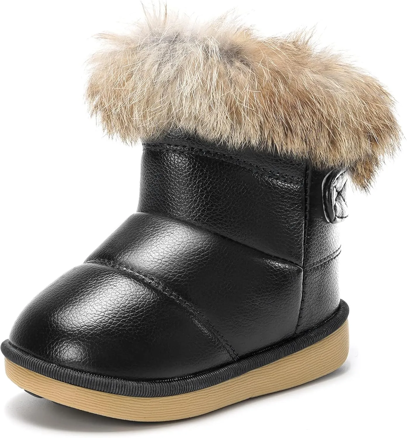 KVbabby Toddler boots Kids Snow Boots Girl's Warm Winter Boots Waterproof Boot PU Leather Non-slip