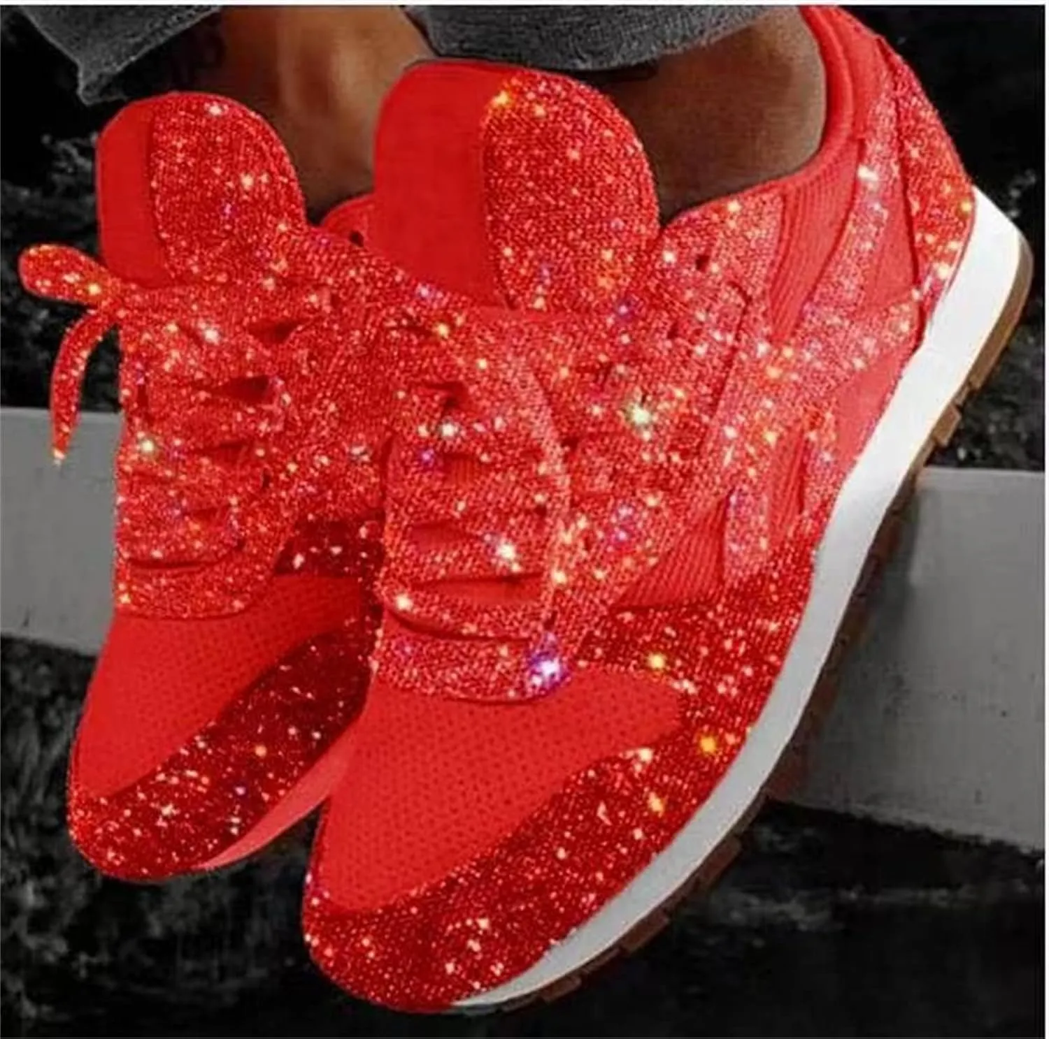 Ladmiple Shoes For Women Sneakers Trendy Walking Running Shoes Athletic Non Slip Fashion Slip On Comfort Platform Shoes