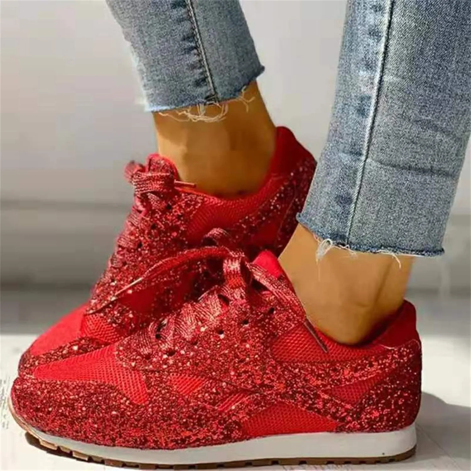 Ladmiple Shoes For Women Sneakers Trendy Walking Running Shoes Athletic Non Slip Fashion Slip On Comfort Platform Shoes