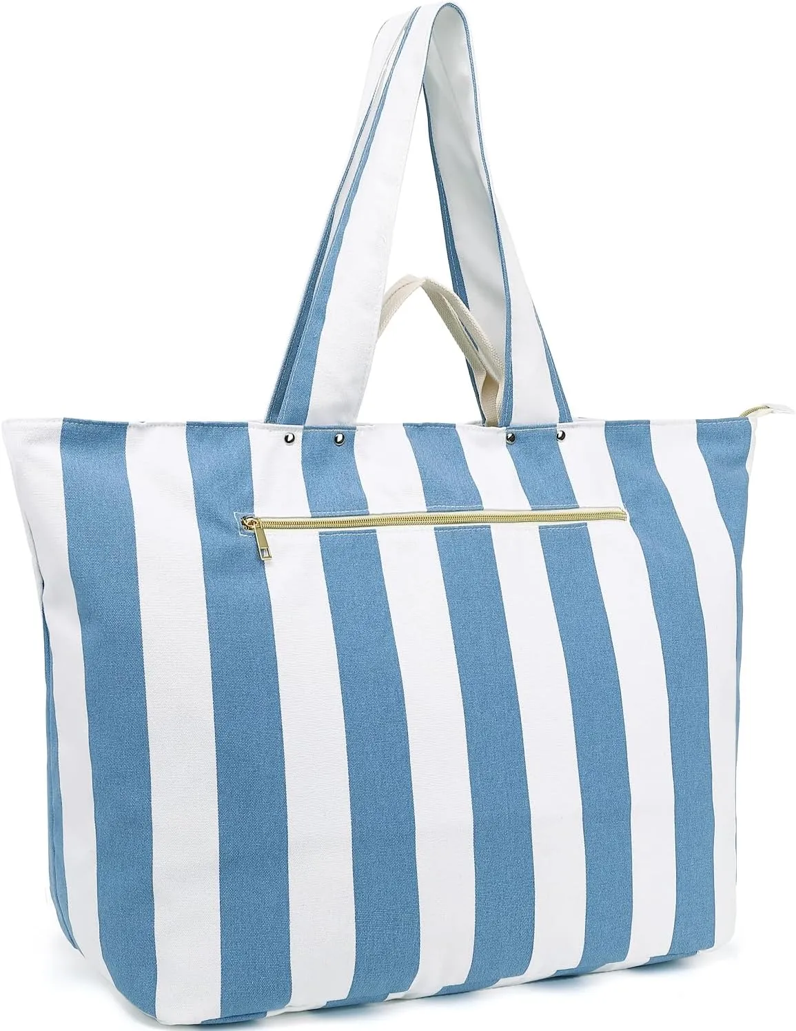 Large Beach Bag for Women, Waterproof Travel Tote Bag with Lunch/Wet Pocket for Weekender, Sandproof, Zipper Closure