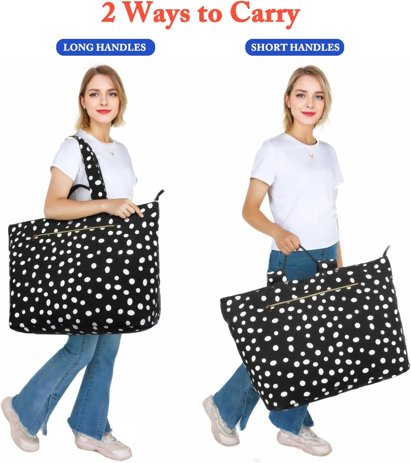 Large Beach Bag for Women, Waterproof Travel Tote Bag with Lunch/Wet Pocket for Weekender, Sandproof, Zipper Closure