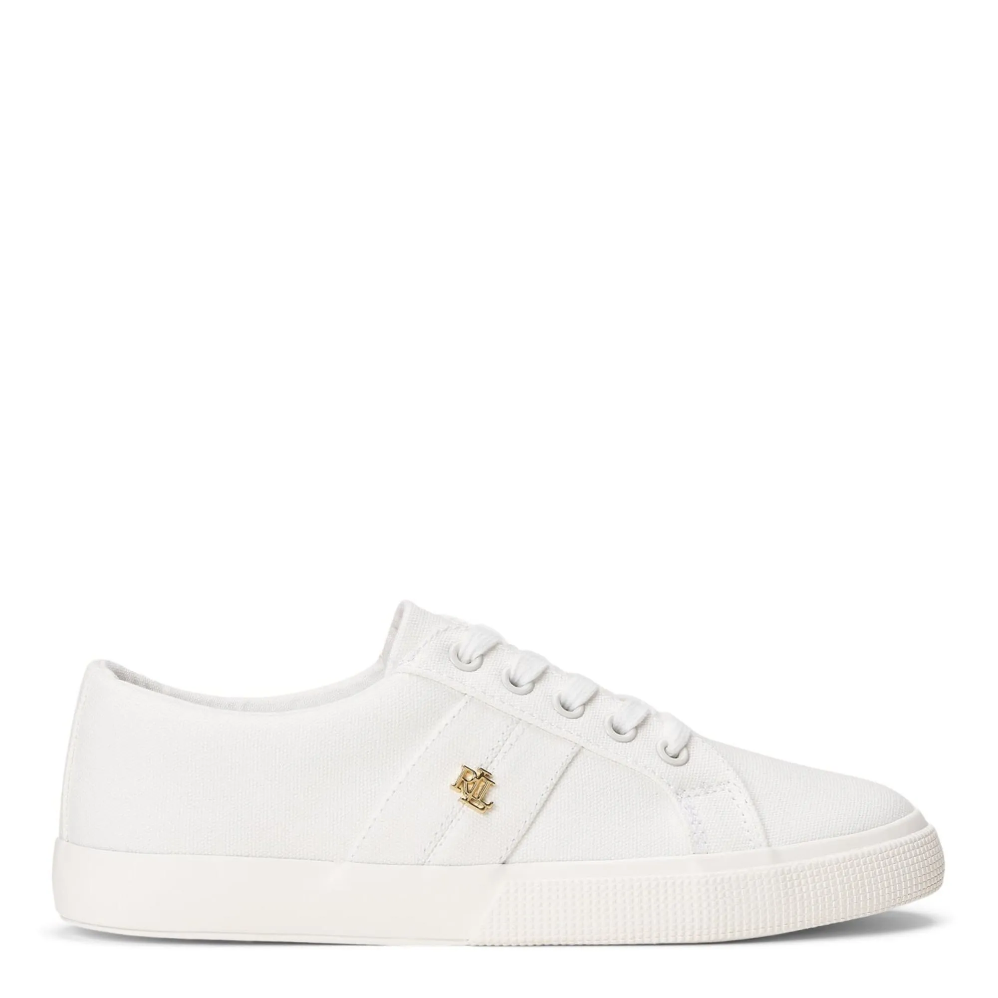 Lauren White Canvas Janson II Sneakers