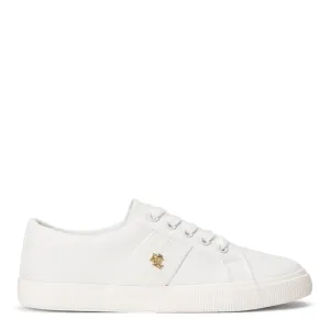 Lauren White Canvas Janson II Sneakers
