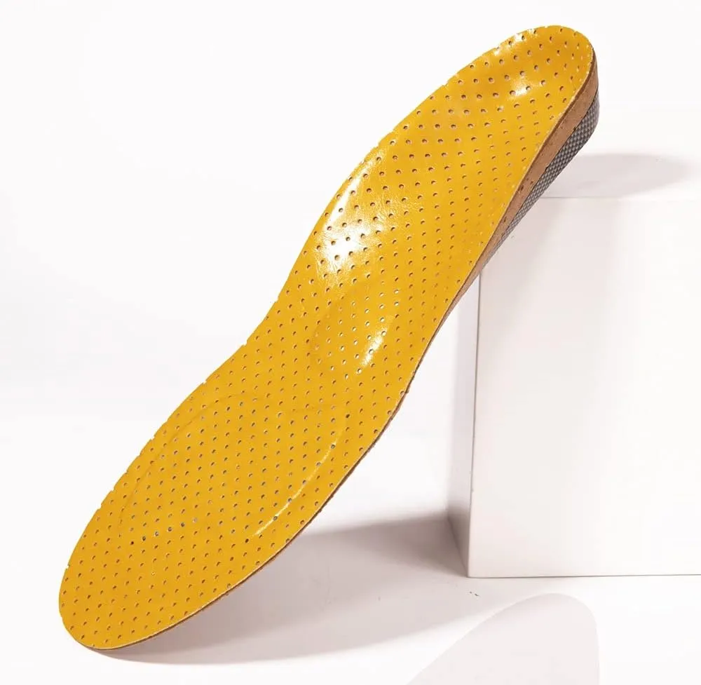 Leather Orthotics Insole for Flat Feet Hard Arch Support Shoe Pads Orthopedic Insoles for Men Women Feet Cushion(38-40)