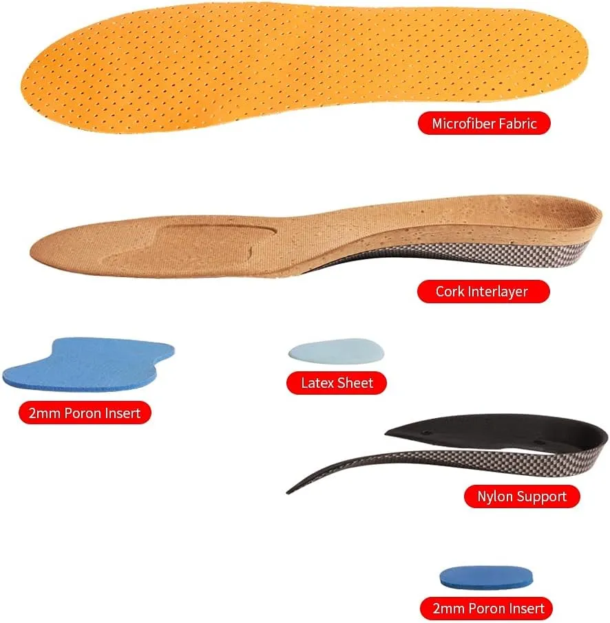 Leather Orthotics Insole for Flat Feet Hard Arch Support Shoe Pads Orthopedic Insoles for Men Women Feet Cushion(38-40)