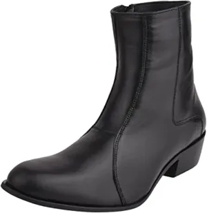 LIBERTYZENO Mens Chelsea Side Zipper Ankle Boots Snake Print Leather Retro Dress Boots
