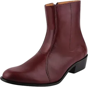 LIBERTYZENO Mens Plain & Snake Print Leather Adults High Ankle Retro Dress Boots for Prom Graduation