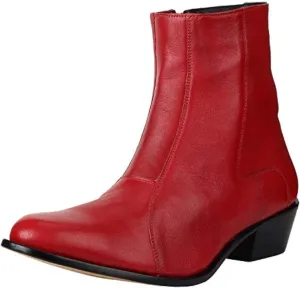 LIBERTYZENO Mens Plain & Snake Print Leather Adults High Ankle Retro Dress Boots for Prom Graduation