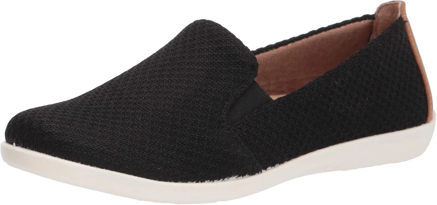 LifeStride Womens Next Level Slip-On Sneaker, Black, 9.5 US