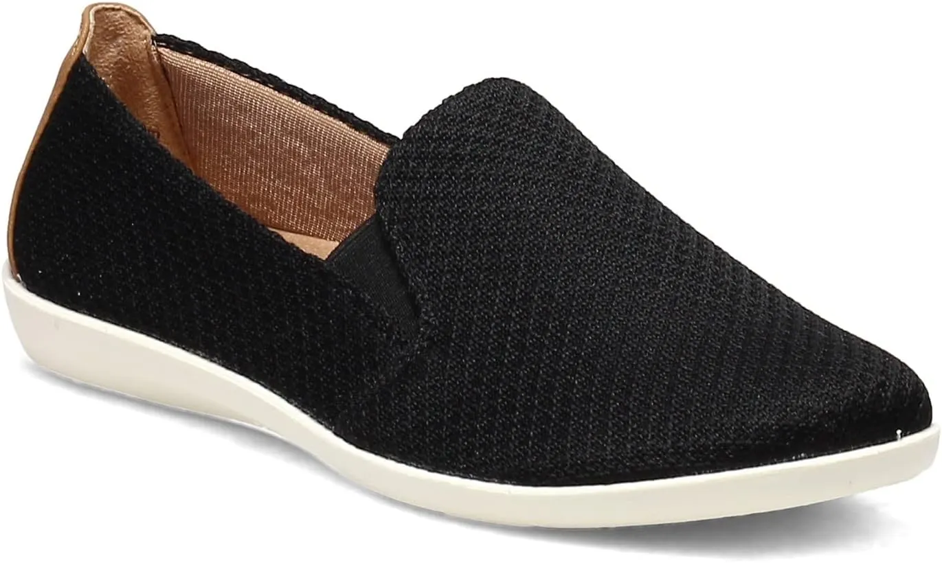 LifeStride Womens Next Level Slip-On Sneaker, Black, 9.5 US