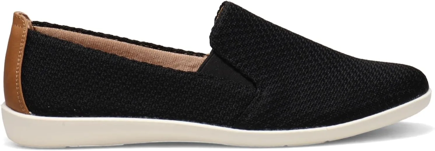 LifeStride Womens Next Level Slip-On Sneaker, Black, 9.5 US