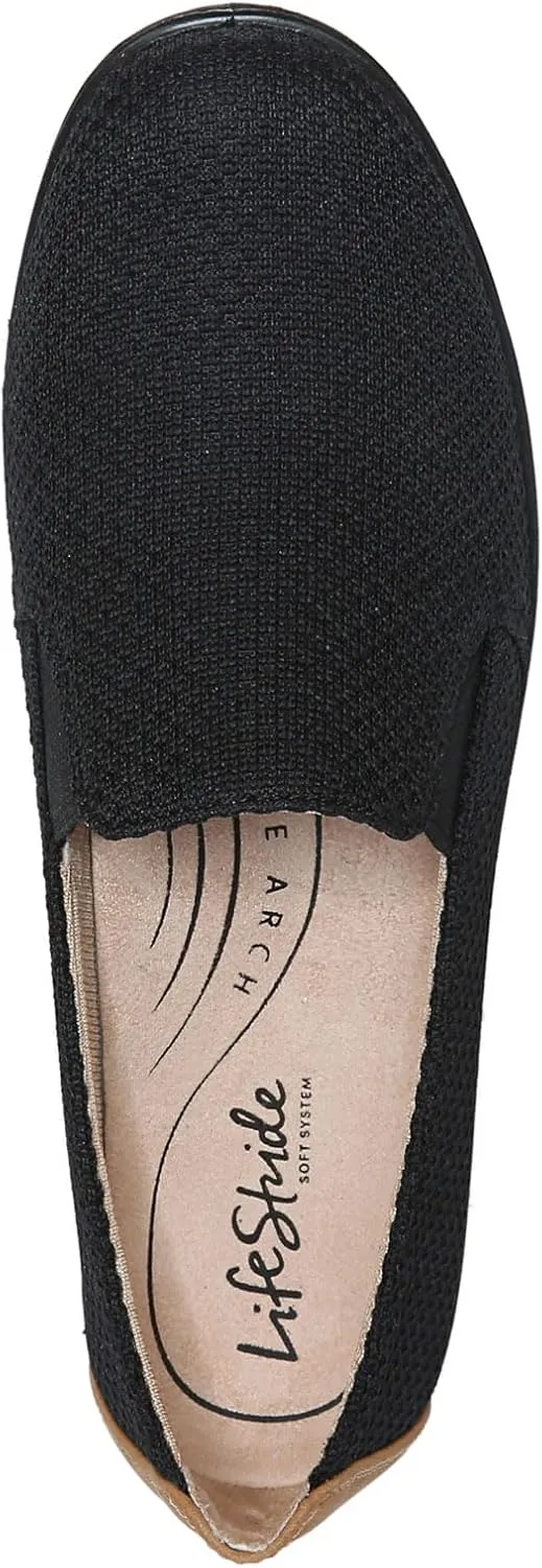 LifeStride Women's Next Level Slip-On Sneaker, Black/Black, 6.5
