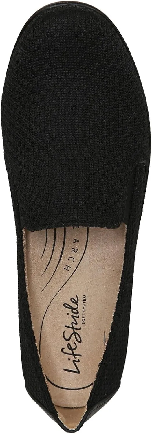 LifeStride Womens Next Level Sneaker, True Black, 6.5 US