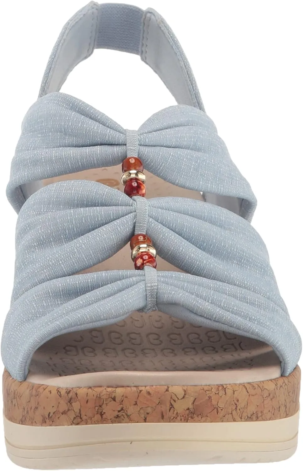 LifeStride Women's Roma Cork Wedge Beaded Sandal